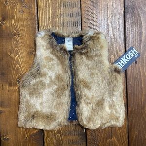 Faux fur toddler vest